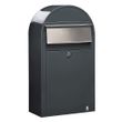 Bobi Grande S Briefkasten RAL 7016 grau, Klappe aus Edelstahl Wandbriefkasten