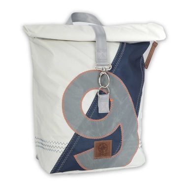360 Grad Möwe Wickel-Rucksack Segeltuch weiß-blau, Zahl