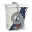 360 Grad Möwe Wickel-Rucksack Segeltuch weiß-blau, Zahl hellgrau